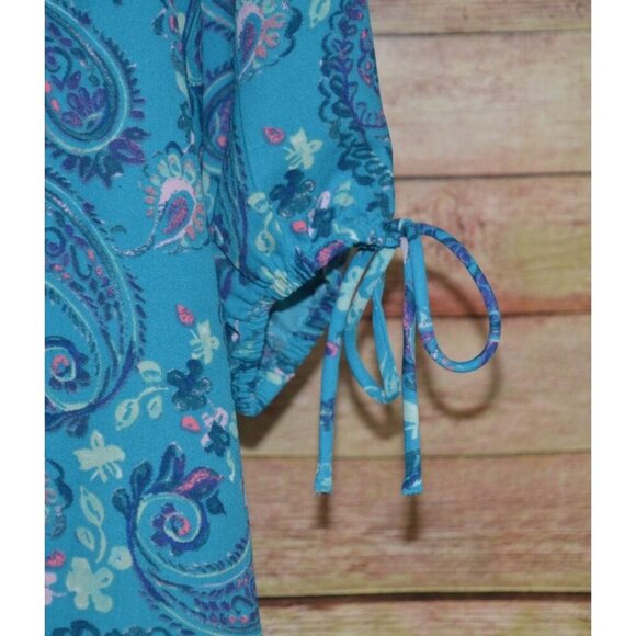 Woman Within Women's Floral Paisley Tunic Blouse Plus Size1X V-Neck 3/4 Sleeve - Picture 8 of 12